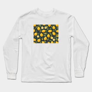 Lemon Pattern Harvest Field Product Vintage Since Long Sleeve T-Shirt